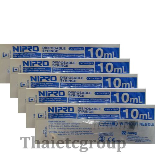 5 pcs x 10 cc/ml new disposable plastic syringe sealed latex free w/out needle for sale