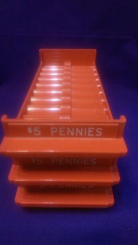 3 coin trays pennies rolled color-keyed storage holds $5 major metalfab, inc. for sale