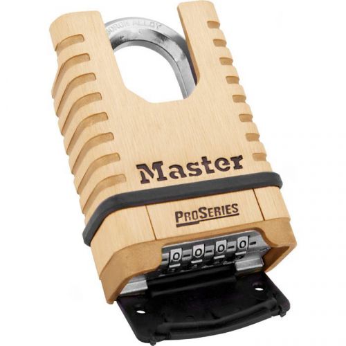 Pack of 4! master lock 1177 combination padlock, bottom, 4 dial, brass new! for sale