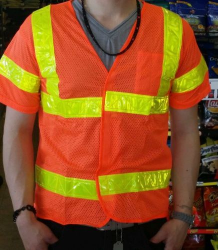 Reflective Safety Vest - Mesh Orange/Yellow - High Visibility
