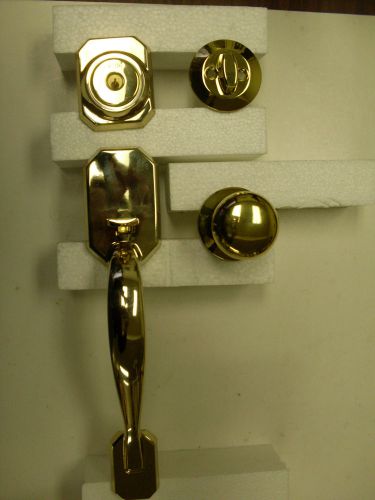 Yale teton us3 bright brass finish active handleset - this is a complete lock! for sale