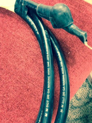2/0 MARINE TINNED WIRE WITH TINNED LUGS ON THE ENDS 16&#039; RED AND 13&#039; BLACK