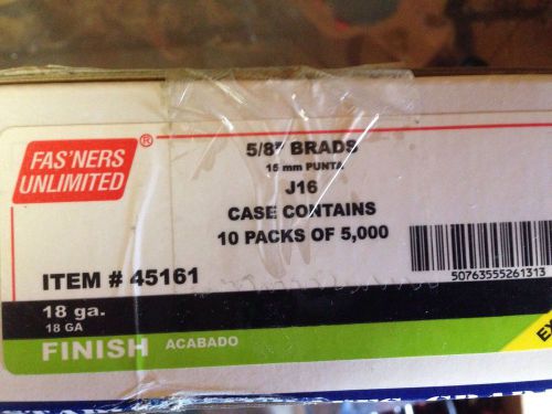 Fas&#039;ners Unlimited 50,000 Count 5/8&#034; Brads 45161 Item # 18 Gauge.
