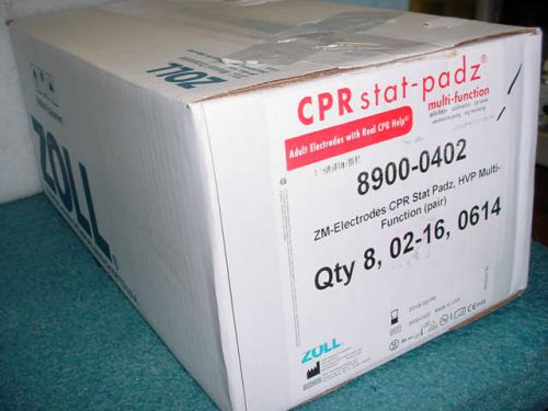 (8) Zoll 8900-0402 Stat Padz HPV Multi-Function Adult Electrode 2015-10 / 2016-2