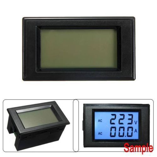 AC Blue Digital Voltmeter Ammeter LCD Panel Amp Volt Meter 0.1-100A 80-300V