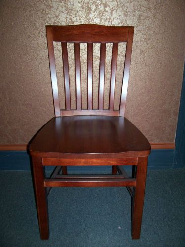 Wooden Library Style Restaurant Chairs - Mahogany Finish