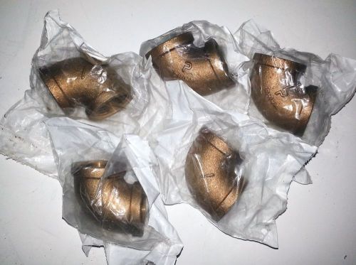 (5) lot new mueller b&amp;k 1&#034; 90 degree red brass elbow 550 for sale