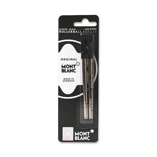 Mont Blanc Fine Point Black Rollerball Refills (2 Pack) New
