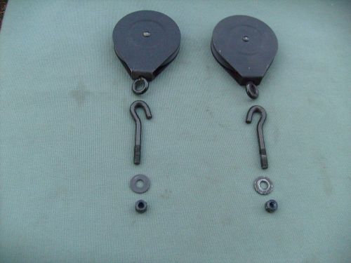 Used 2 pcs bowflex extreme 4&#034; cable pulley, swivel eye hook &amp; eye hook bolt for sale