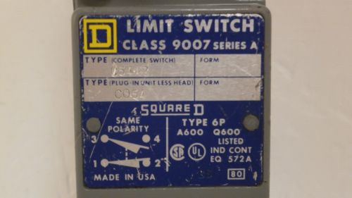 Square d limit switch 9007 c54a2 for sale