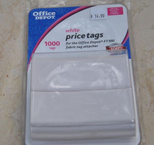 NEW IN BOX OFFICE DEPOT WHITE PRICE TAGS FOR FT100 OR MONARCH 925047 * 1000 TAGS