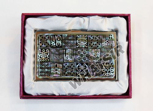 Korean Antique Business Name Card Holder MOTHER OF PEARL Case Character DS0009