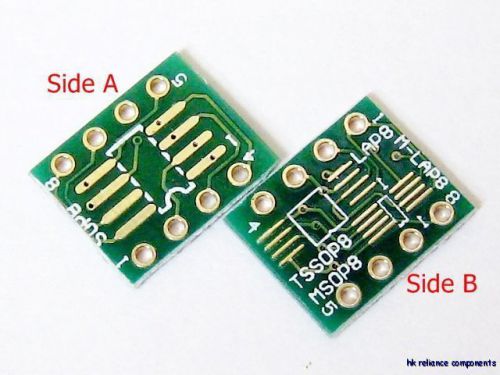 5, SOP8/MSOP8/TSSOP8 to DIL8 8 Pin IC Adapter Converter Board Gold Plated
