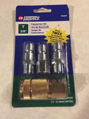 CAMPBELL HAUSFELD PA3001 T 3/8&#034; COUPLER/PLUG AIR CONNECTOR KIT &#034;Brand New&#034;