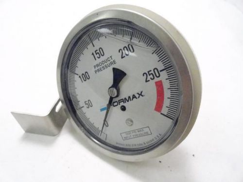 134775 New-No Box, Formax 10-1008-SL-02B Pressure Guage, 0-250 PSI