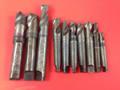 LOT OF 10 DRILL BIT HERCULES, NATIONAL HIGH SPEED, ATD,MORSE,CLE.FORGE