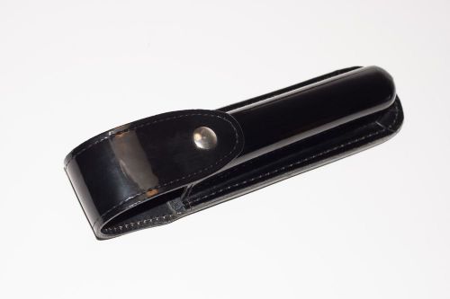 Stinger flashlight holder, gould &amp; goodrich h672-4, high gloss leather, nickel for sale