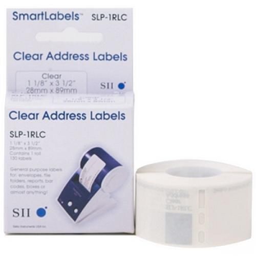 Seiko Address Label - 3.5  Width x 1.12  Length - 130/RollBox - Clear SLP-1RLC
