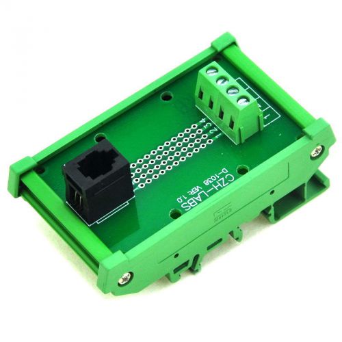 Rj9 4p4c din rail mount interface module, vertical jack. for sale