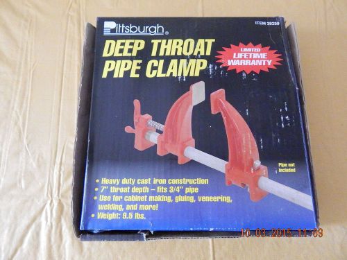 Pittsburgh deep throat pipe clamp  7&#034; throat x  3/4 &#039;&#039; pipe,  #  38299. for sale