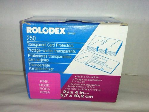 Rolodex Pink Rose Rosa Transparent Card Protectors 2.25&#034;x4&#034;. NIP.