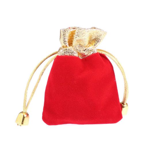 10pcs red velvet gold Pouch Wedding birthday party Jewelry Gift Bag 7*9cm