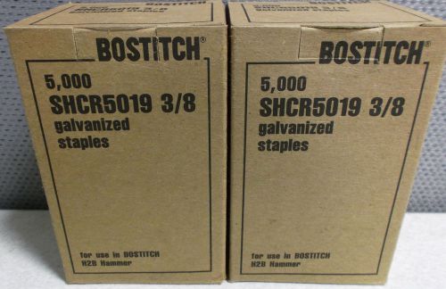 2 Boxes Genuine BOSTITCH 5,000 Staples SHCR 5019 3/8&#034; fits H2B Stapling Hammers