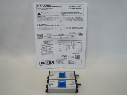 Nitek EL1500C Class 2 48V-56VDC IP Over Coax Transmitter Network Adapter *New*