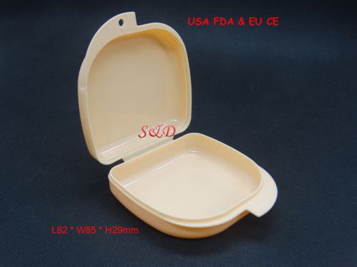 FDA CE  Dental  Denture  Box Retainer Case Teeth Container light-orange DB03B