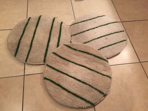 Used Lot 3 Of Carpet Bonnet, ( One 17 Inch and 02 18 inch), White w/Green Stripe