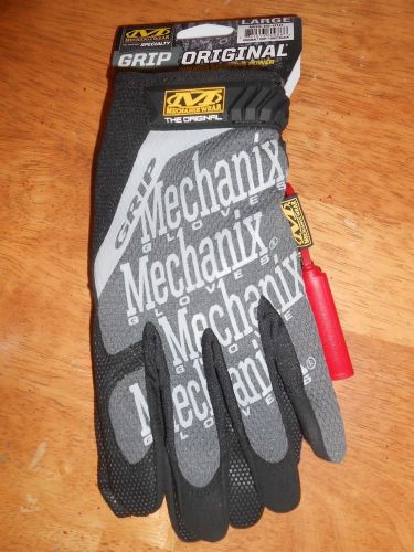 Mens L Mechanix Grip Original Work Gloves Black &amp; Gray Durable Gripping Power