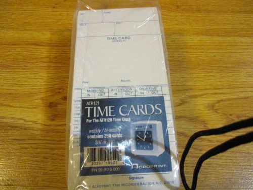 Time Cards For The ATR120 Time Clock