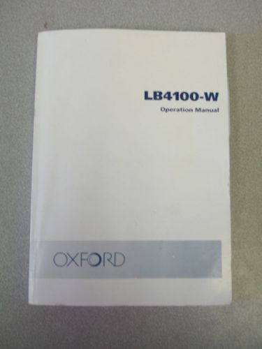 Oxford LB4100-W Low Background System Operation Manual