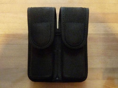 Bianchi black nylon duty belt dbl. magazine pouch / horizontal or vertical mount for sale