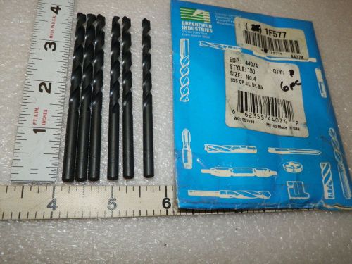 6 pc wire size # 4 jobber drill bits   c-l 44074 style 150 (( loc16)) for sale