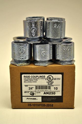 Box of 10 Malleable Iron 3/4&#034; Three Piece Erickson Coupling for Rigid Conduit