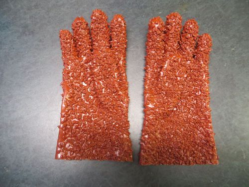 (1) pair new wells lamont jomac industrial pvc chip industrial safety gloves m-l for sale