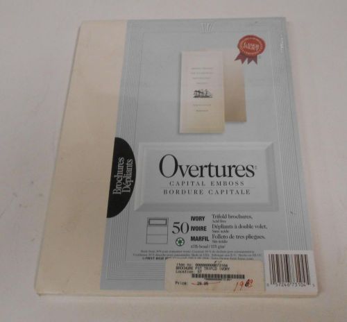 Overtures Brand Capital Emboss Trifold Brochures Ivory Laser or Inkjet 50 Ct MIP