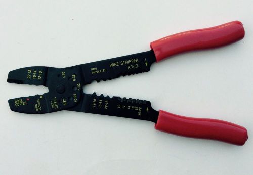Red Handled Bolt Terminal Wire Cutter Stripper Crimper Pliers 9 inch