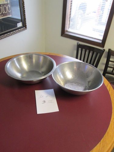 LOT OF (2) COMMERCIAL STAINLESS STEEL MIXING BOWLS - NO RESERVE - NICE -
