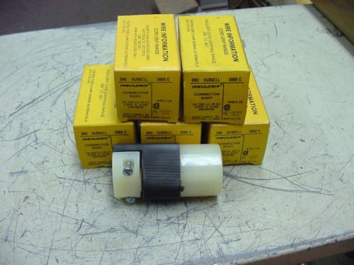 (5) hubbell 5669 c connector body nema 6-15r 15a new for sale
