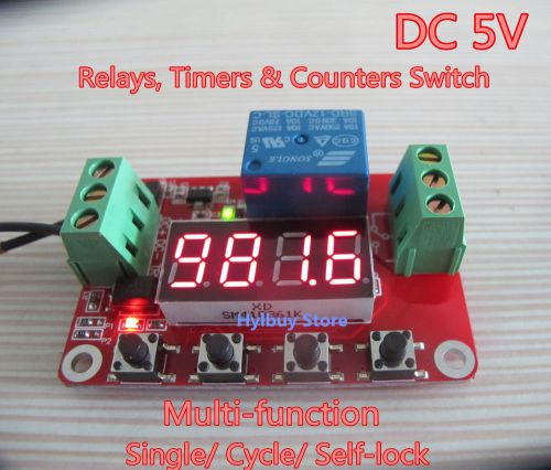 DC 5V Programmable Self-lock Cycle PLC Timer Relay Module Delay Time Switch