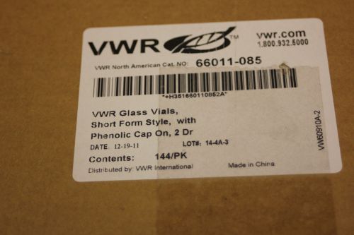 VWR 66011-085 Borosilicate Glass Vials, Phenolic Screw Cap, 17 x 60 mm, 144/pk