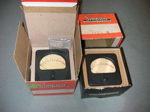 Matched  NOS pair of Classic Simpson VU Panel Meters#10450 in box