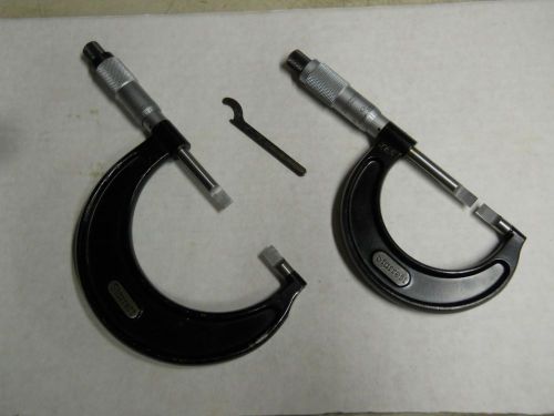 Starrett #486  0-1&#034; &amp; 1-2&#034; Blade Micrometers.   Non-rotating spindles  used