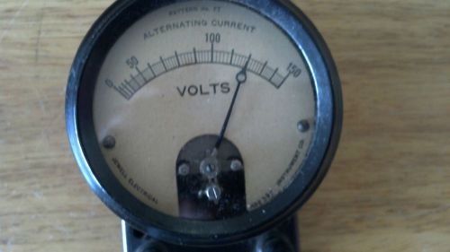 Vintage Jewell Volt Meter  Measures 0-150 v AC Gauge tested working
