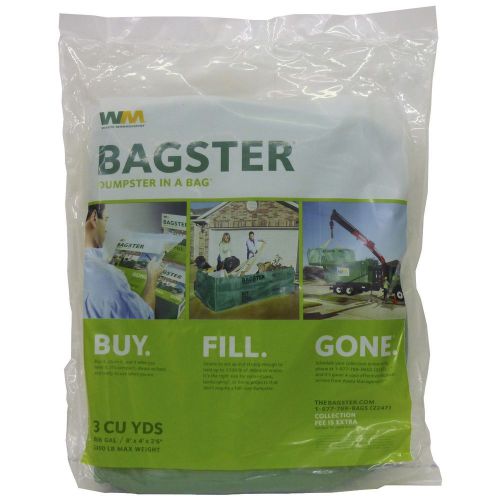 Nip wm waste management bagster dumpster in a bag 3 cu yds, 3300 lbs for sale