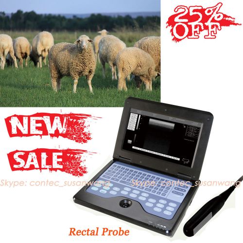 2015 New Veterinary Laptop Ultrasound Scanner with 6.5MHZ Rectal Probe+ CASE