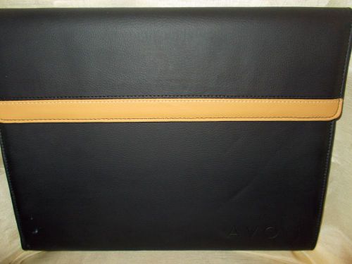Avon Letter Size Black and Tan Portfollio with inside pockets, New $16 Value!