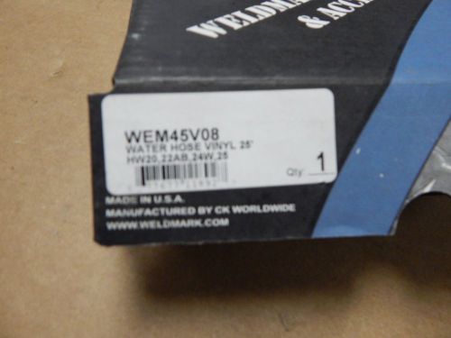 &#034;Weldmark&#034; Tig Welding Vinyl Water Hose # WEM45VO8--25&#039;